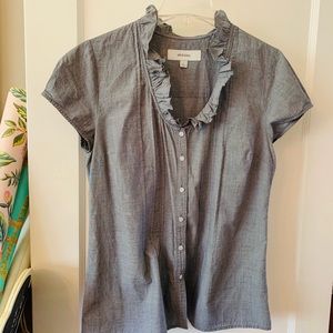 Sweet Cloud Grey Ruffle Blouse